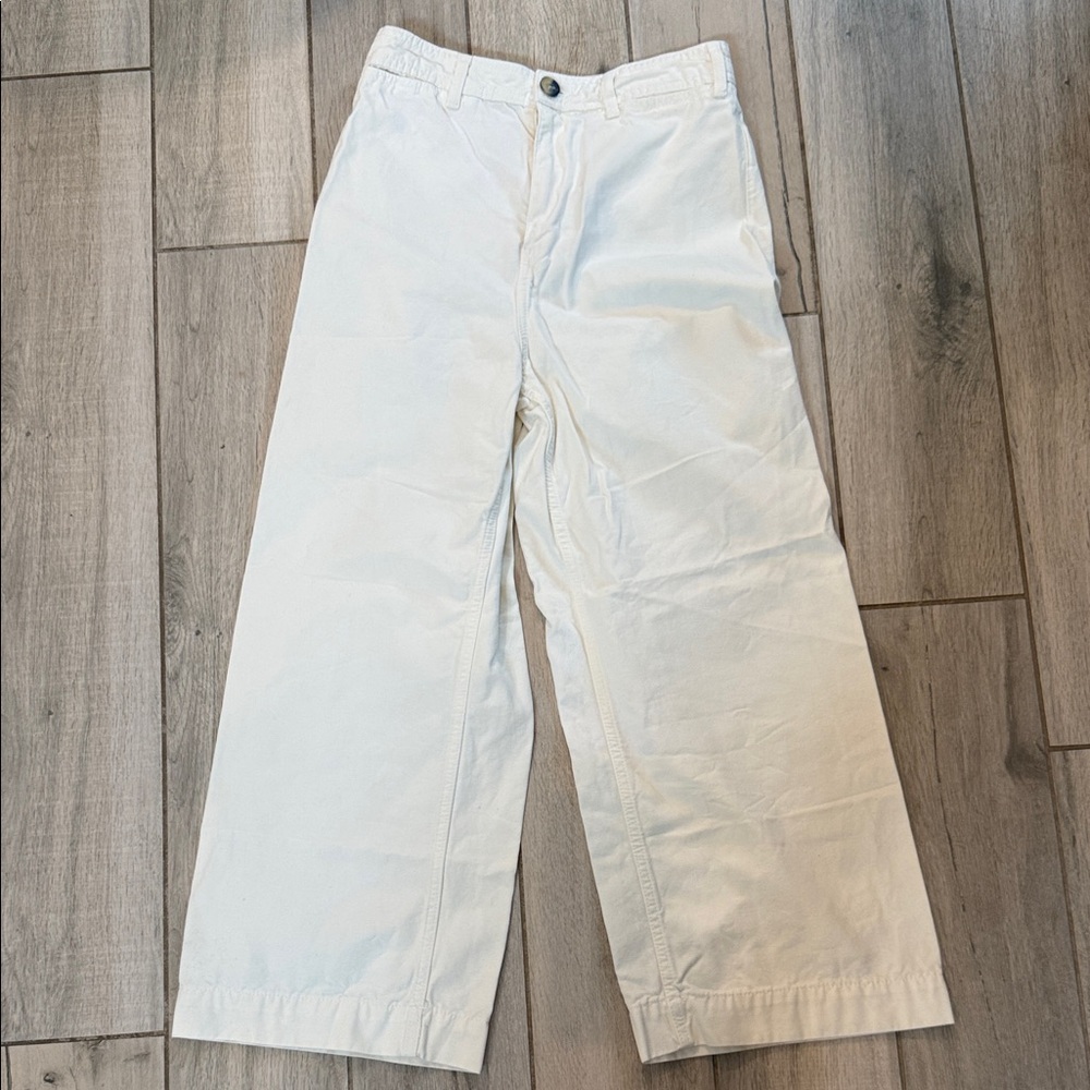 We The Free by Free People White Wide Leg Cropped Pants